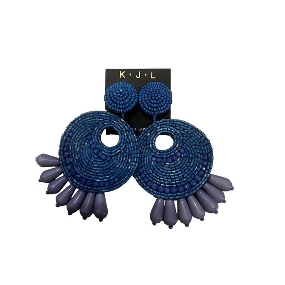 NWT Kenneth Jay Lane Jet set Blue Gypsy earrings - Picture 1 of 3